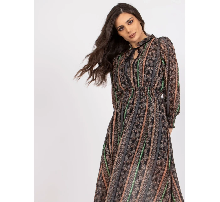 Šaty DHJ SK 15177 1.04P čierna a béžová