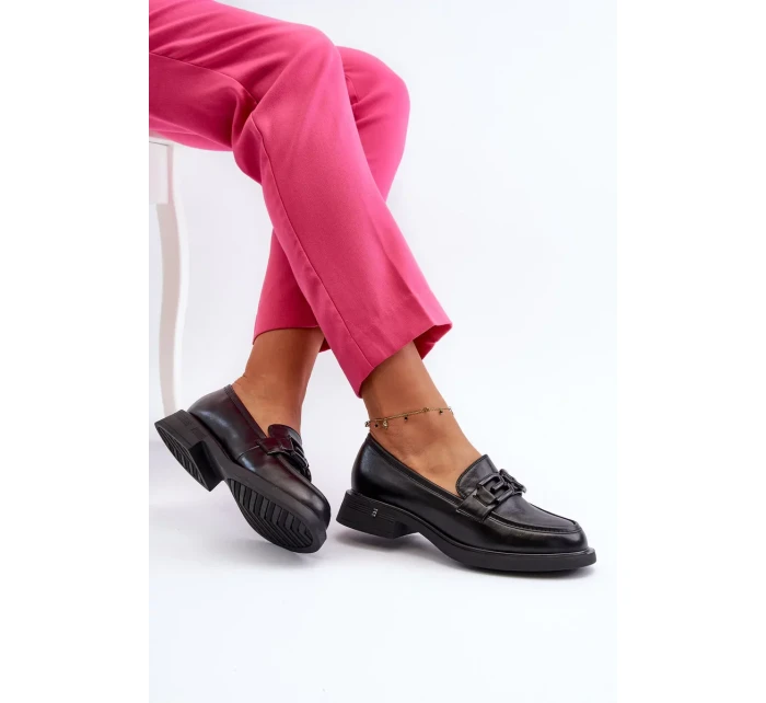 Elegantné dámske kožené mokasíny Black Triana Elegantné dámske kožené mokasíny Black Triana