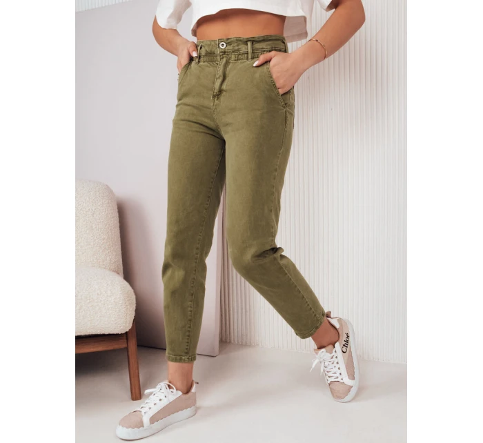 Dámské zelené kalhoty mom fit Dstreet model 21970608 - FashionStreet