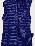 Tmavomodrá krátka dámska prešívaná vesta (5M702-215)