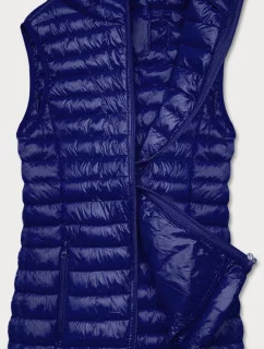 Tmavomodrá krátka dámska prešívaná vesta (5M702-215)