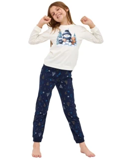 Dievčenské pyžamo 978/189 Zasnežený deň - CORNETTE