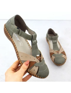 Sandały damskie na  zielone model 22033910 - Rieker