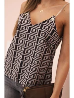 Dámska blúzka s reťazou a geometrickým vzorom fango + čierna