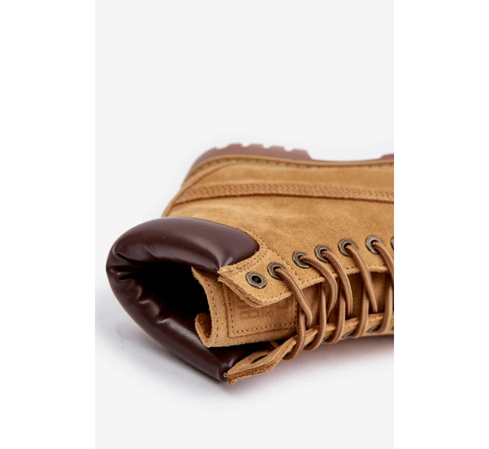 Zamszowe Ocieplane Trapery Męskie Big Star OO174136 HI-POLY SYSTEM Camel