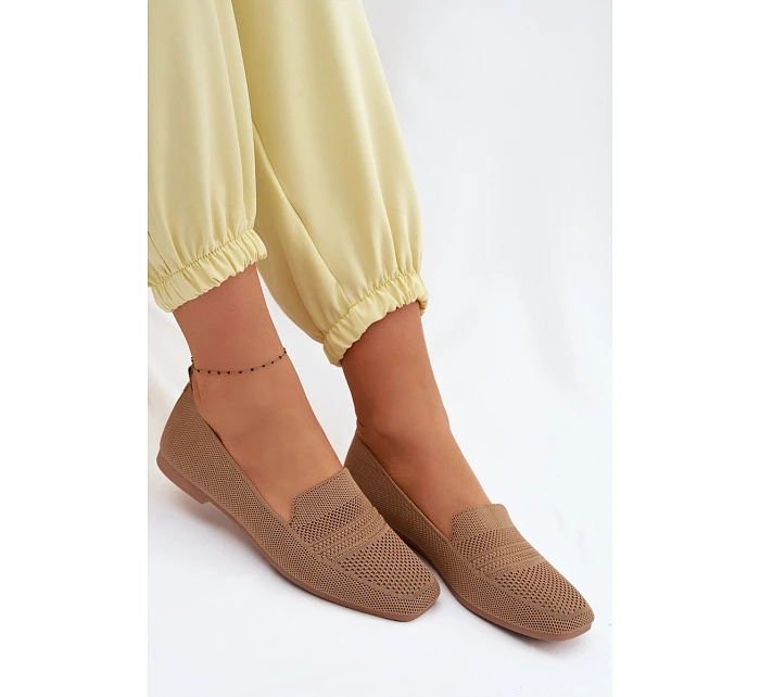 Materiálové dámské mokasyny světle hnědé Dorielle Materiálové dámské mokasyny světle hnědé Dorielle