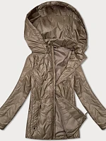 Dámska prešívaná bunda S'West s odnímateľnou kapucňou Dark Beige (B8356-12)
