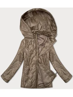 Tmavě béžová prošívaná dámská bunda s odepínací kapucí model 20829957 - S'WEST