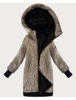 Béžová dámská prošívaná bunda s stahovacími lemy model 21322546 - S'WEST