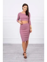 Súprava blúzky a sukne tmavo ružová Súprava blúzky a sukne tmavo ružová