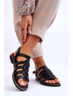 Kožené Sandály S Černe model 21617384 - Boto