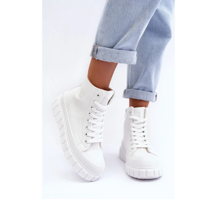 Kožené Tenisky Na Zip Big Star Bílé model 21634187 - Big Star Shoes Kožené Tenisky Na Zip Big Star Bílé model 21634187 - Big Star Shoes