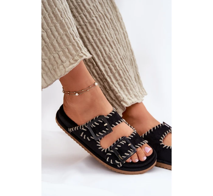 Dámské Pantofle S Přezkami A Dekorativním Černé model 21696576 - Boto Dámské Pantofle S Přezkami A Dekorativním Černé model 21696576 - Boto