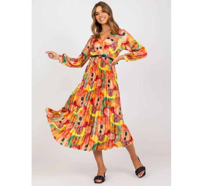 Sukienka DHJ SK model 21110868 pomarańczowy - FPrice Sukienka DHJ SK model 21110868 pomarańczowy - FPrice