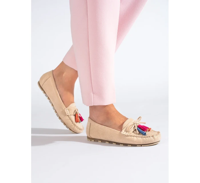 Trendy hnedé dámske mokasíny bez podpätku Trendy hnedé dámske mokasíny bez podpätku