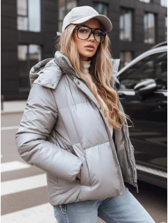Dámska prechodná kožená bunda tmavosivá FashionStreet TY5191