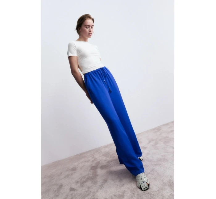 Summer Satin Trousers - BLUE - TRIUMPH BLUE - TRIUMPH