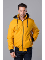 Pánska žltá športová bunda s kapucňou (5M3111-254)