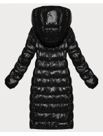 Čierna lesklá prešívaná bunda Libland (LD-7778)