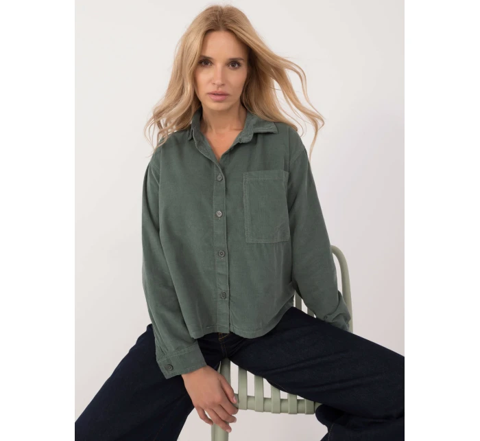 Košeľa D70046M11184A1 tmavozelená