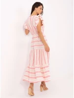 TW SK BI 28760.97 biele a ružové šaty TW SK BI 28760.97 biele a ružové šaty