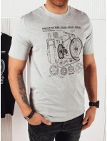Pánské šedé tričko s potiskem Dstreet model 21973708 - FashionStreet