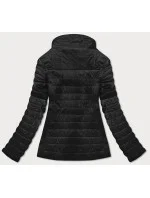 Tenká černá dámská bunda s vsadkami model 17044095 - ATURE Tenká černá dámská bunda s vsadkami model 17044095 - ATURE