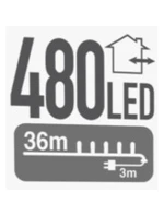 VIANOČNÝ STROMČEK SVETELNÁ REŤAZ 480 VIEDOL ČASOVAČ VIACFAREBNÝ