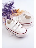 Dětské Kůže tenisky se suchým zipem Bílé model 21578871 - Boto