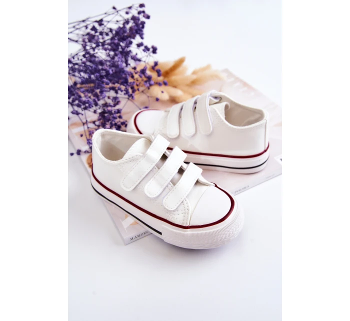 Dětské Kůže tenisky se suchým zipem Bílé model 21578871 - Boto