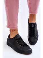 Damskie Skórzane Wiązane Klasyczne Trampki Czarne Misima Damskie Skórzane Wiązane Klasyczne Trampki Czarne Misima