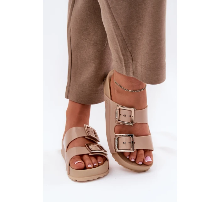 Damskie Klapki Gładkie Pachnące ZAXY NN285092 Beżowe