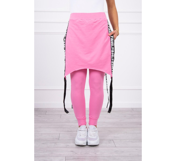 Nohavice/oblek s nápismi selfie svetlo ružová