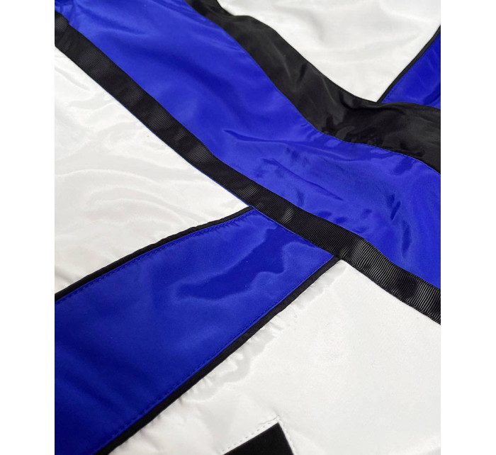 Svetlo modro-biela dámska bunda vetrovka s kapucňou (YR1967)