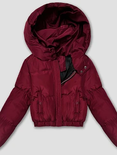 Krátká zimní bunda typu ve vínové bordó barvě model 21483456 - J.STYLE