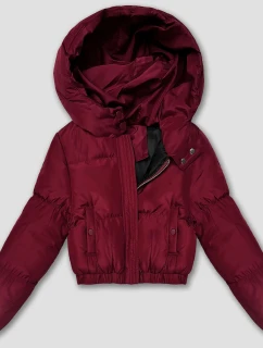 Krátka zimná bunda s puzdrom vo vínovej farbe J Style (5M3360-1)