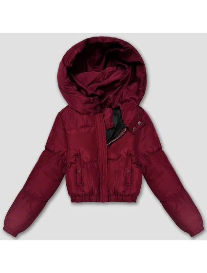 Krátká zimní bunda typu ve vínové bordó barvě model 21483456 - J.STYLE
