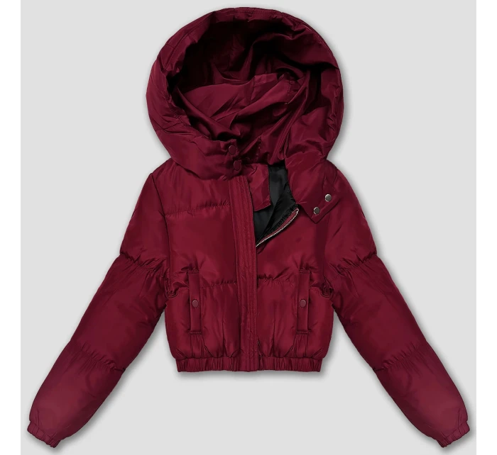 Krátká zimní bunda typu ve vínové bordó barvě model 21483456 - J.STYLE