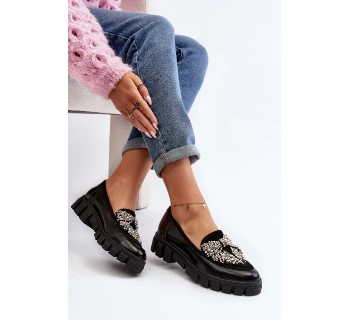 Lakované dámské mokasíny model 21647064 černé - Laura Messi