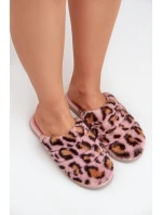 Dámské Kožené Pantofle Leopard model 21681221 Růžové - Inblu