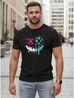 Pánske bavlnené streetwearové tričko čierne FashionStreet NX5100R