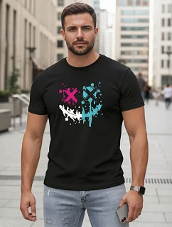 Pánske bavlnené streetwearové tričko čierne FashionStreet NX5100R