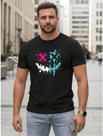 Pánske bavlnené streetwearové tričko čierne FashionStreet NX5100R