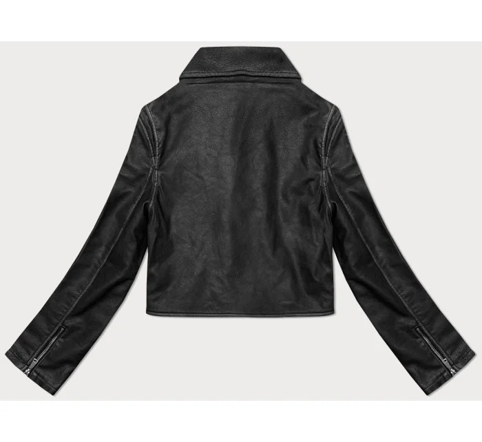 Černá vintage bunda ramoneska s opaskem model 19576638 - J.STYLE