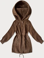 Vlnená bunda z alpaky hnedá (W017#)