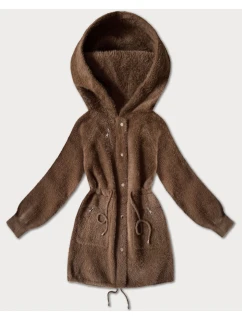 Hnedá bunda z alpakovej vlny (W017#)