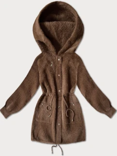 Hnedá bunda z alpakovej vlny (W017#)