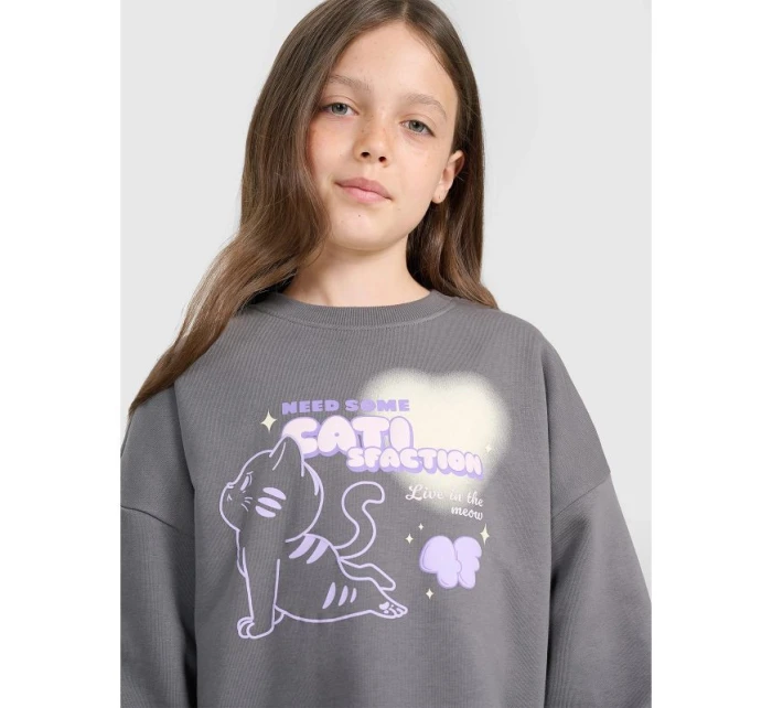 Dívčí mikina oversize bez kapuce model 21907206 - 4F