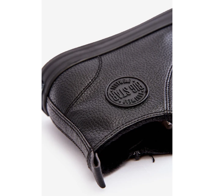 Ocieplane Męskie Trampki  Na Suwak Czarne Big Star MM174012