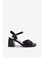 Sandały Damskie Na Słupku Vinceza 62235 Czarne